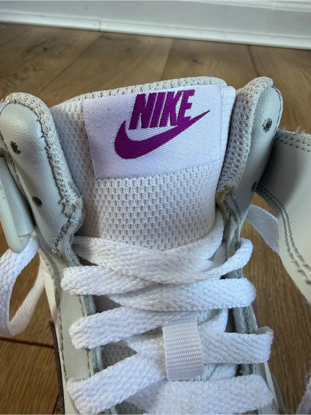 Nike Court Borough Mid 2 GS 'Pure Platinum Vivid Purple' Shoes Kids Size 3.5Y